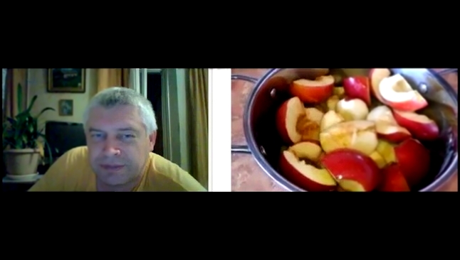 Геннадий Горин смотрит видео про яблочный рецепт 