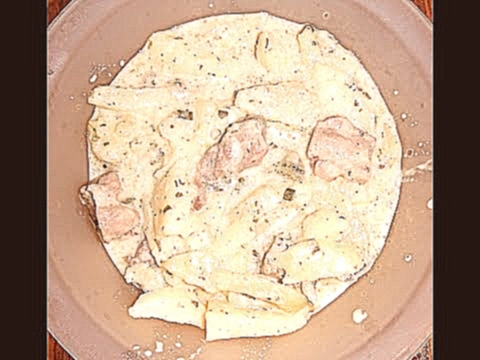 Картофель с мясом в сметане в микроволновке 