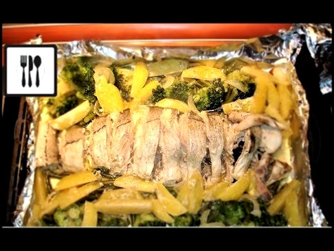 Рыба Пикша в духовке. Рыба с картошкой, брокколи и зеленой фасолью. ПП рецепты 