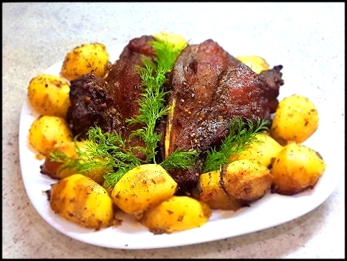 Голень индейки в духовке - Turkey drumstick with potatoes 